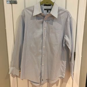 Nordstrom blue striped button down shirt